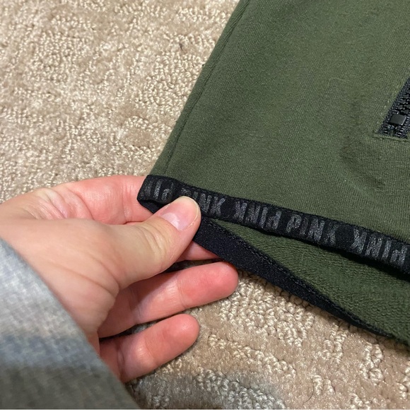 {Victoriaβs Secret | PINK} Green Hooded Zip Up Sweatshirt ~ Size Small - Picture 7 of 16
